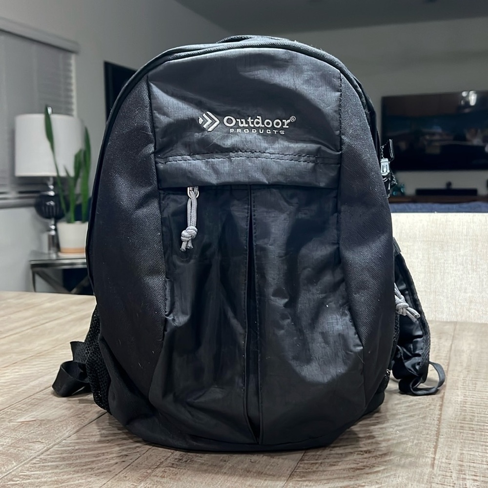 Outdoor Products Traverse Backpack Black Unisex Book Bag Travel Hiking EUC